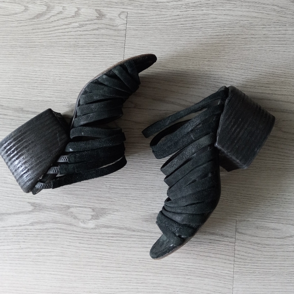 Marsell × Eckhaus Latta Suede Strappy Block Chunky Heel Sandals Black 40EU - Picture 8 of 16